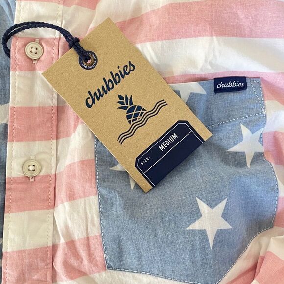Chubbies The Uncle Sam USA Flag Patriotic Friday Short Sleeve Shirt Sz M NWT - Picture 10 of 16